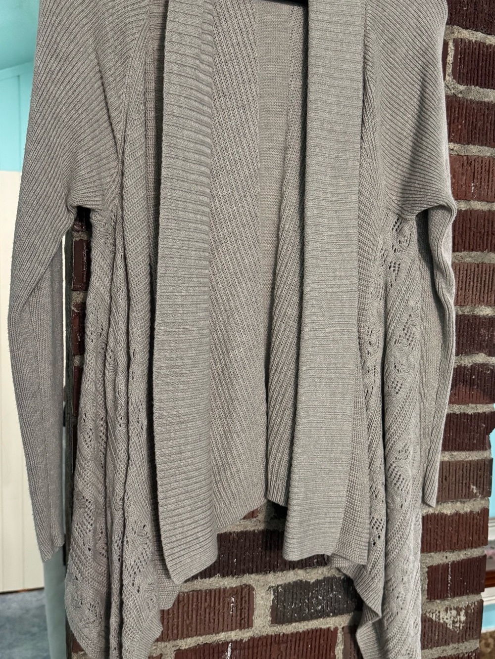 Matilda Jane Light Taupe Open-Front Draped Cardigan
